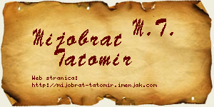 Mijobrat Tatomir vizit kartica